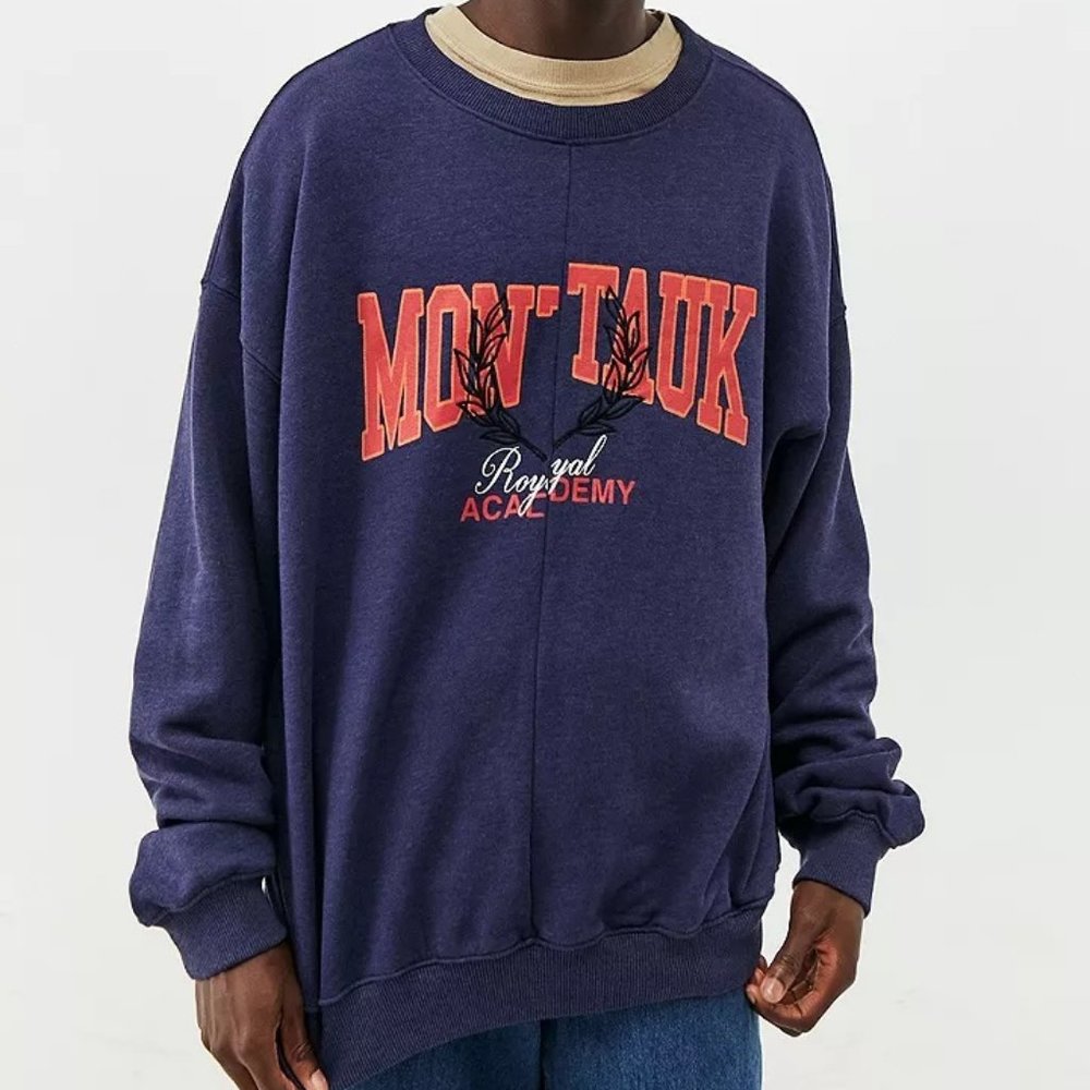 NWT BDG Urban Outfitters SPLICED MONTAUK CREW UNISEX - Sweatshirt Sz Medium